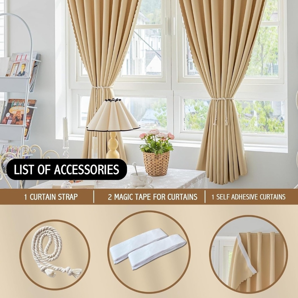 Classic Beige Drapes with Accessories